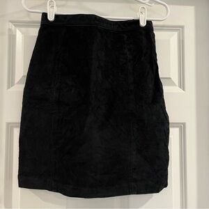 Elegant Black Suede Women's Pencil Skirt